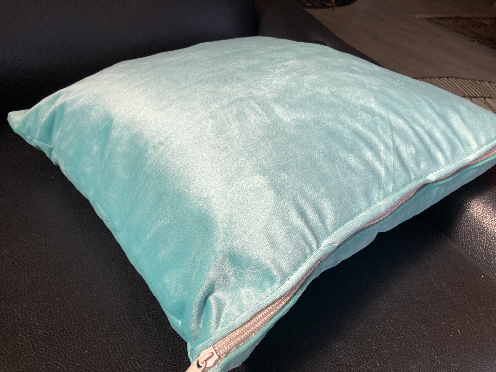 Retro cuscino nascita in velluto Tiffany con cerniera
