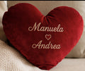 Cuscino Personalizzato a Cuore con Nomi Ricamati
